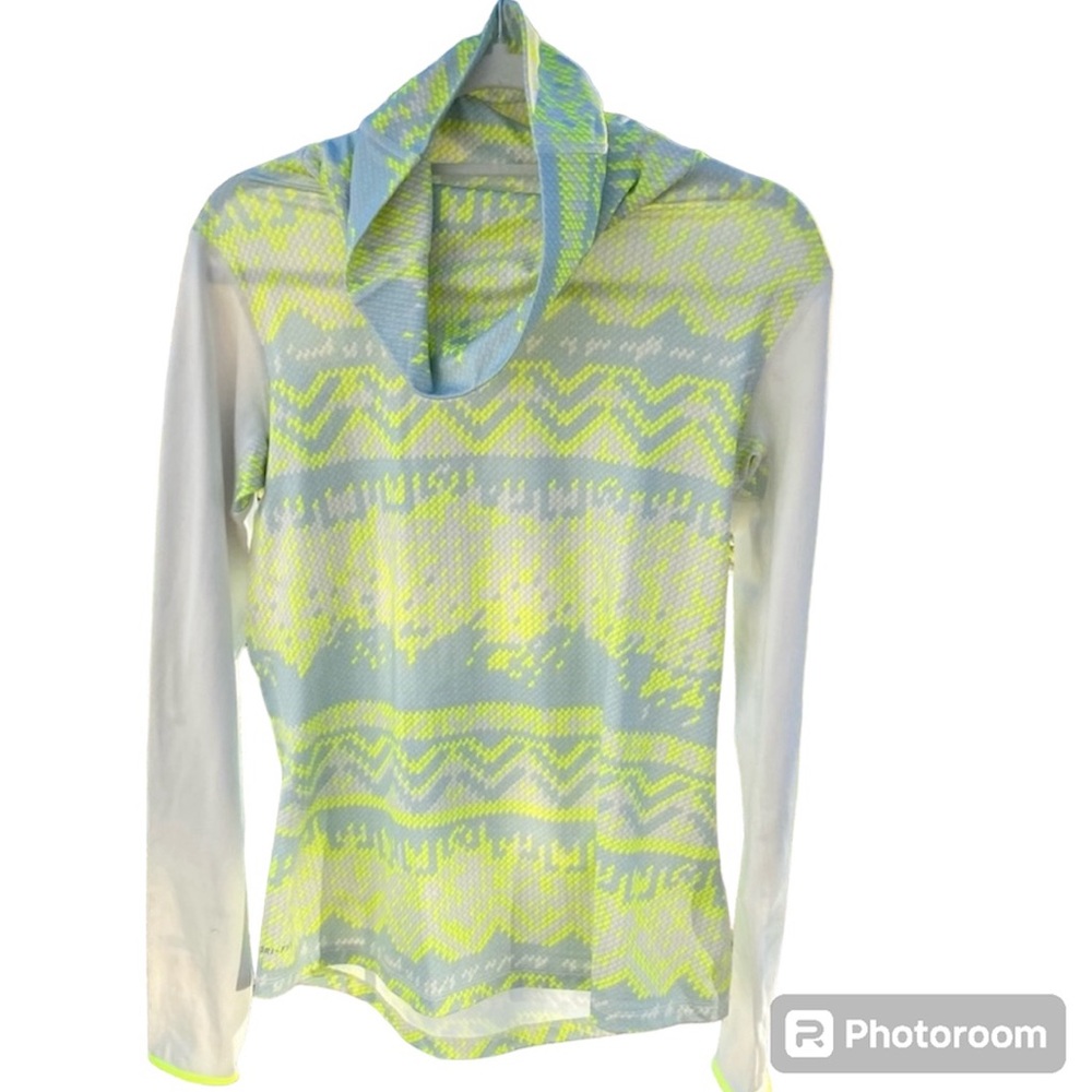 Nike Pro Turtleneck Compression Shirt Neon Yellow Size Large